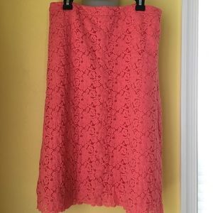 Banana Republic Coral Lace Skirt size 6